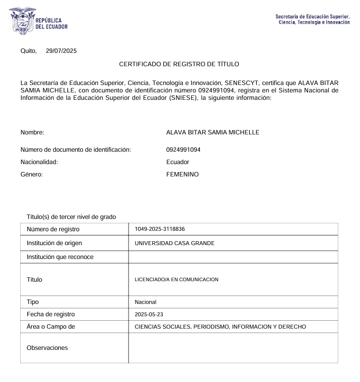 SoloElPuebloSalvaAlPueblo (@unidaddelaizq) on Twitter photo Mientras despiden a servidores valiosos y de carrera cumpliendo las órdenes del FMI, el Gob. paga a sus periodistas pautados con puestos de miles de $$. Un ejem es cómo Samia Álava (<a href="/samiaalava/">Samia Alava</a>), novia de Diego Jairala (<a href="/DiegoJairala/">Diego Jairala</a>) -hijo de <a href="/jimmyjairala/">Jimmy Jairala</a>- sigue 👇 Mientras despiden a servidores valiosos y de carrera cumpliendo las órdenes del FMI, el Gob. paga a sus periodistas pautados con puestos de miles de $$. Un ejem es cómo Samia Álava (<a href="/samiaalava/">Samia Alava</a>), novia de Diego Jairala (<a href="/DiegoJairala/">Diego Jairala</a>) -hijo de <a href="/jimmyjairala/">Jimmy Jairala</a>- sigue 👇