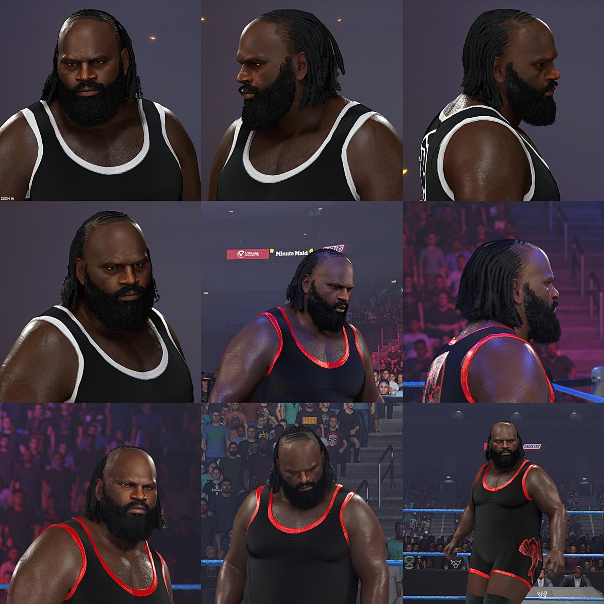 kuzmac82's tweet image. Didn't wanna wait for the dlc. AVAILABLE NOW on PS5 and  Xbox X|S. Shout to @RishawnRiley for attire logos. Moveset by @BigRighteous. Hashtags #Kuzmac82 #MARKHENRY #WWE