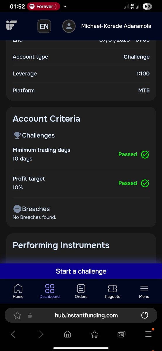Adaramola Michael-Korede O. (@kamsok_o) on Twitter photo Finally passed my instant funding giveaway challenge, and I completed my KYC with zero hassles 🤲🏾
Thank you, God
Thank you <a href="/LewisM_IF/">Lewis | Instant Funding CEO</a> and <a href="/InstantFunding_/">Instant Funding</a> for this amazing opportunity 🙏🏽
On to payouts next 🚀 Finally passed my instant funding giveaway challenge, and I completed my KYC with zero hassles 🤲🏾
Thank you, God
Thank you <a href="/LewisM_IF/">Lewis | Instant Funding CEO</a> and <a href="/InstantFunding_/">Instant Funding</a> for this amazing opportunity 🙏🏽
On to payouts next 🚀