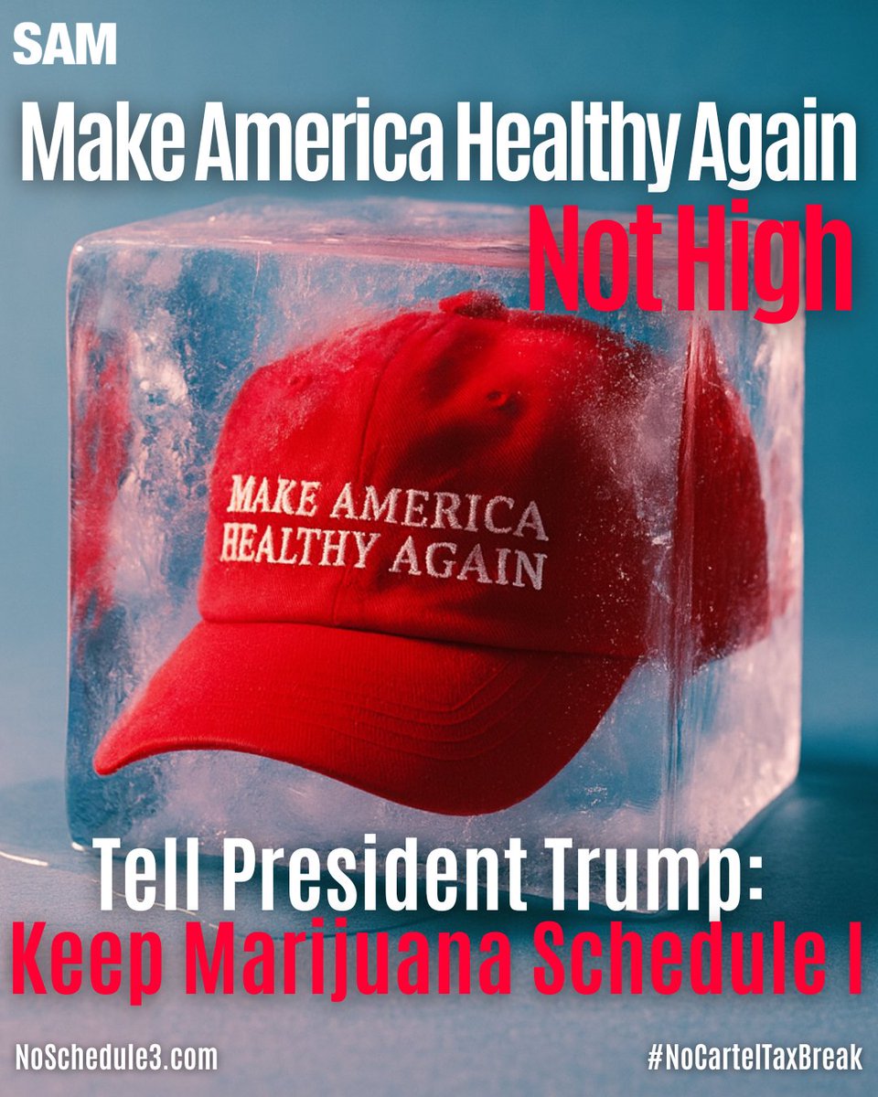 President Trump: Make America Healthy Again — Not High.
Rescheduling marijuana means more addiction, more chaos, and more negative impacts from the effects of marijuana on the heart, mental health, and the American family.
Keep marijuana Schedule I.
 
✍️ Sign the petition: