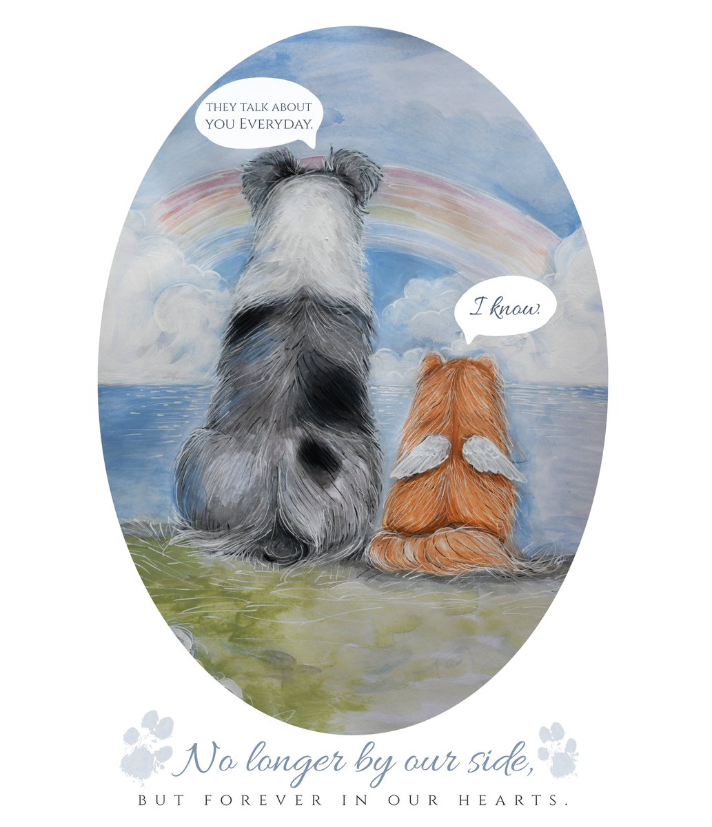 Painted for my girls. It’s so hard to explain the loss of a pet who’s been by their side their whole lives. Seventeen years with our Chloe, and we’re thankful for one last summer. #artheals
