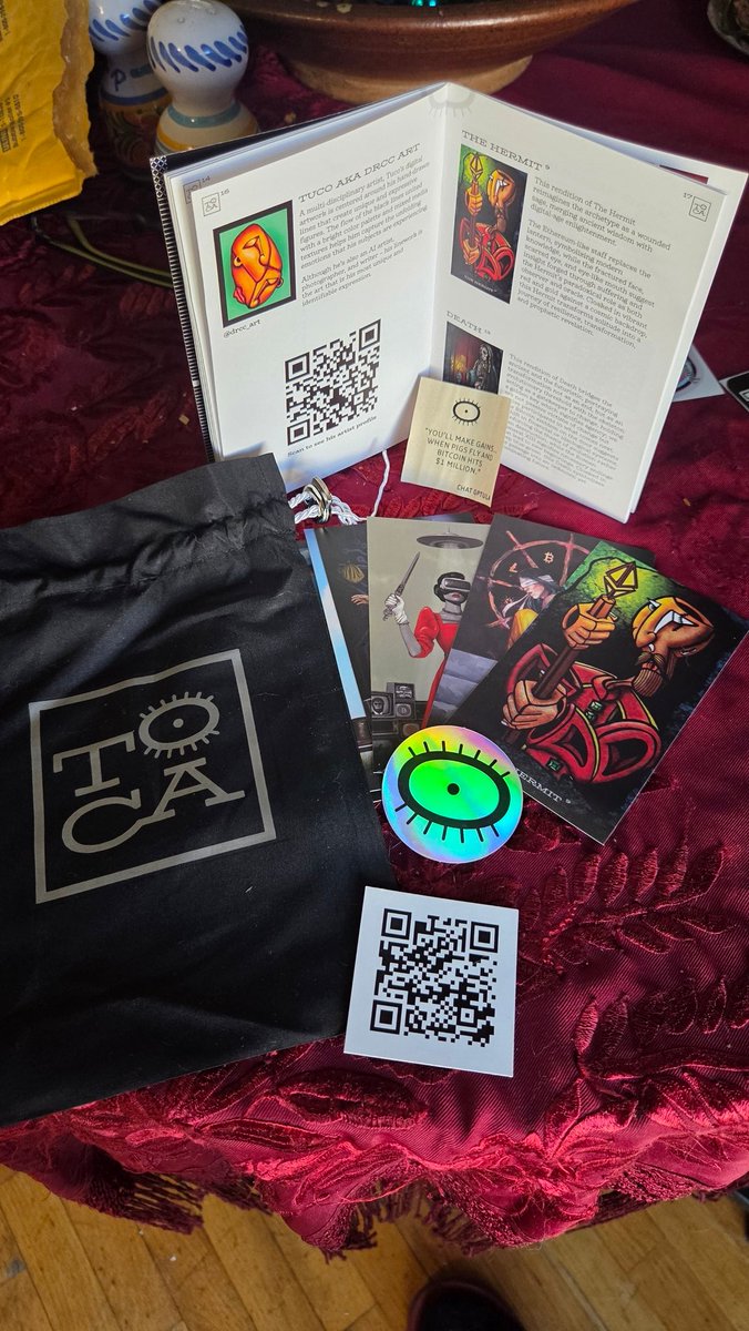 Tuco💧 (@drcc_art) on Twitter photo OMG! <a href="/TOCAproject/">TOCA</a>
I just got these wonderful physicals from the Tarot of Cyber Alchemy collection.
I'm so proud to be a part of this project led by <a href="/minapower_tw/">Mina Power</a> <a href="/bocagrandiart/">BocaGrandi Art NFTNYC🗽</a> and <a href="/KaterineArt/">Katerine Escobar</a>
22 arcane cards made by Latino artists that showcased at this year's <a href="/NFCsummit/">NFC SUMMIT - LISBON - JUNE 4-6 2025</a> OMG! <a href="/TOCAproject/">TOCA</a>
I just got these wonderful physicals from the Tarot of Cyber Alchemy collection.
I'm so proud to be a part of this project led by <a href="/minapower_tw/">Mina Power</a> <a href="/bocagrandiart/">BocaGrandi Art NFTNYC🗽</a> and <a href="/KaterineArt/">Katerine Escobar</a>
22 arcane cards made by Latino artists that showcased at this year's <a href="/NFCsummit/">NFC SUMMIT - LISBON - JUNE 4-6 2025</a>