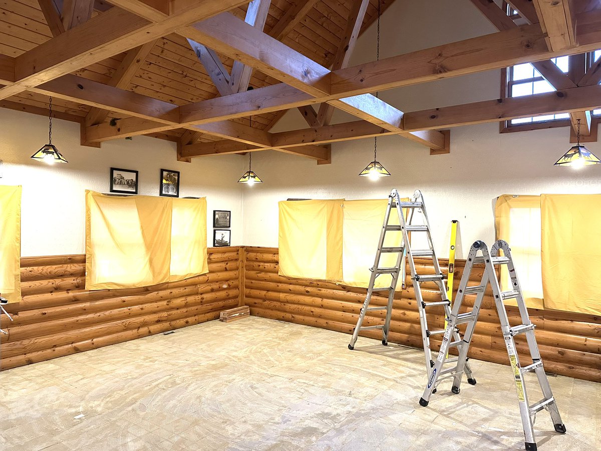 Restaurant flipping tip of the day:
If you don’t have curtains yet, use the restaurant’s tablecloths.

Great day today. Got all the carpet (with its 20 years of accumulated grease ground into it) pulled up and out. Tomorrow we build stud walls.