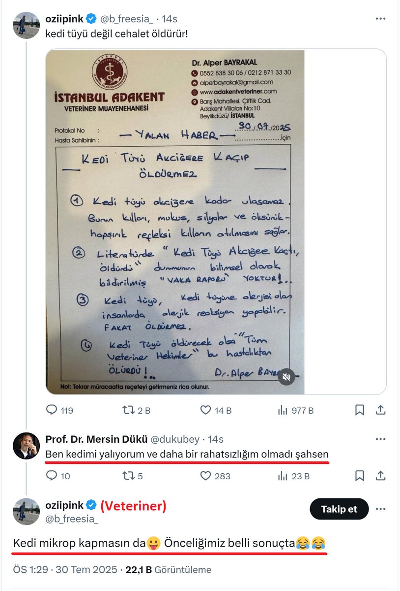 Bir Meslek Ahlâkı Düşünün ki Önceliği Hayvan Olsun... 👇