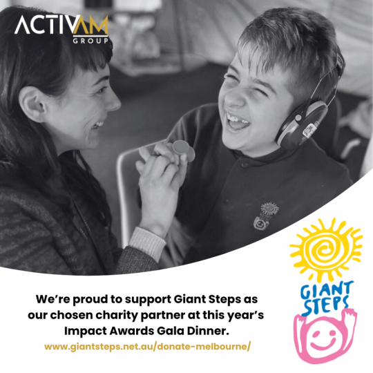 ActivamGroup's tweet photo. 𝗪𝗲’𝗿𝗲 𝗽𝗿𝗼𝘂𝗱 𝘁𝗼 𝘀𝘂𝗽𝗽𝗼𝗿𝘁 Giant Steps Australia 𝗮𝘀 𝗼𝘂𝗿 𝗰𝗵𝗮𝗿𝗶𝘁𝘆 𝗽𝗮𝗿𝘁𝗻𝗲𝗿 𝗳𝗼𝗿 𝘁𝗵𝗲 𝟮𝟬𝟮𝟱 𝗜𝗺𝗽𝗮𝗰𝘁 𝗔𝘄𝗮𝗿𝗱𝘀 𝗚𝗮𝗹𝗮 𝗗𝗶𝗻𝗻𝗲𝗿 (𝟮𝗻𝗱 𝗦𝗲𝗽).
https://t.co/Tbs5su4MpB

#ActivamImpact #actConference #ImpactAwards2025 https://t.co/oip7CJRtFR