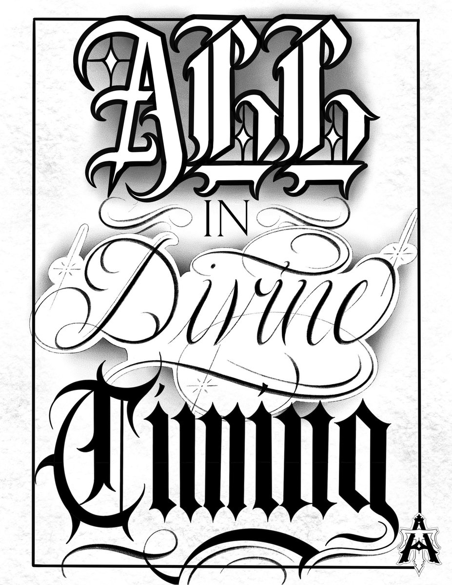 “All in divine timing”

Custom lettering always available 

Dallas, TX
