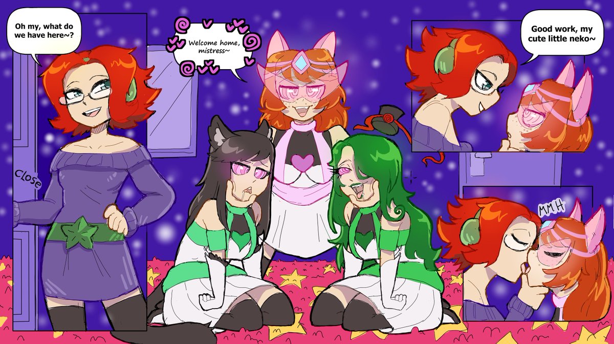 I brought two new cuteis 4 Mistress
<a href="/HonoRaito/">FuiwaMarble</a>~  

Happy birthday <a href="/HypnoAccord/">Accord</a>  (jul 30) Nya(jul 31st) and Me in a few days(Aug 3rd)!  

Thanks again <a href="/Invisible11NSFW/">Invisible11</a> for helping me make my yearly tripple birthday pic! It turned out amazing!