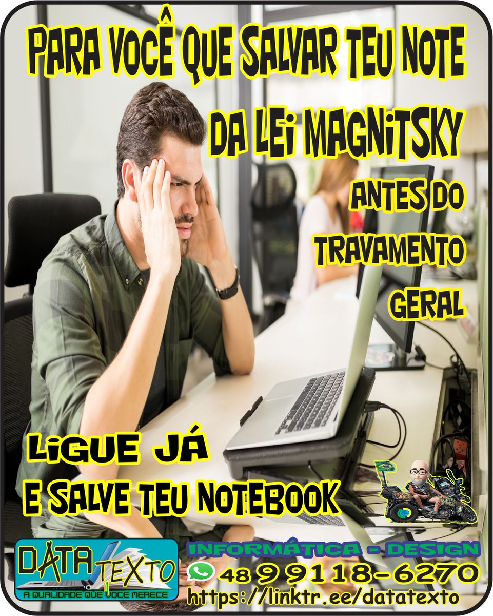 datatexto's tweet photo. Você viu como a 👉"Lei Magnitsky"👈 pode travar a VIDA de alguém, então preste muita atenção, porque se você não cuidar da tua maquina, seja ela um 💻NOTEBOOK💻 ou um 🖥️COMPUTADOR🖥️

📞Fale conosco já e faça seu orçamento!

🌎🌐🇧🇷 https://t.co/9ew9DLqSoU

📲☎️📞 zap 48 99118-6270 https://t.co/9UNtZKRXXK