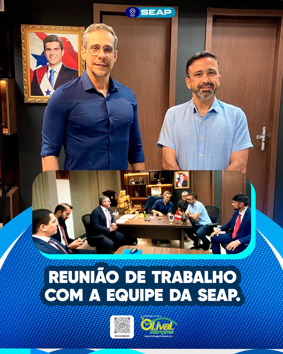 Estive reunido com a equipe da Secretaria de Estado de Administração Penitenciária (SEAP), liderada pelo Secretário Marco Antonio Sirotheau Corrêa Rodrigues.