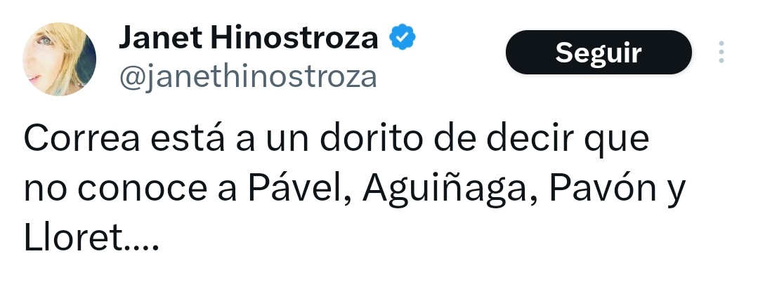 Marisol Bowen (@marisol_bowen) on Twitter photo No #GringaMalEnsamblada pero tú si estás a un dorito de caer como chilalo porque la Corte de Justicia declaró sin efecto la repetida acusación de que <a href="/MashiRafael/">Rafael Correa</a> sobreendeudó al país. Nadie le devolverá los años perdidos, ¡pero verte arder es un poema! No #GringaMalEnsamblada pero tú si estás a un dorito de caer como chilalo porque la Corte de Justicia declaró sin efecto la repetida acusación de que <a href="/MashiRafael/">Rafael Correa</a> sobreendeudó al país. Nadie le devolverá los años perdidos, ¡pero verte arder es un poema!