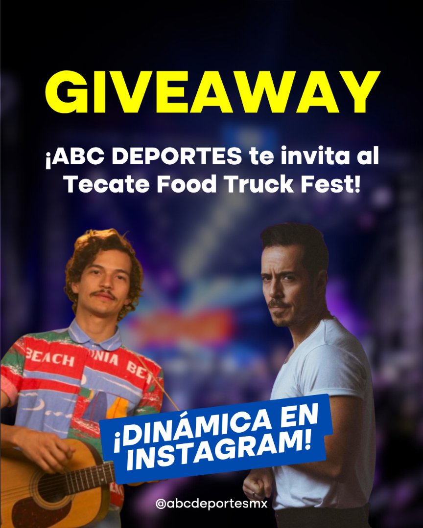 ⚽️¡ABC Deportes te invita al Tecate Food Truck Fest!

Acude a nuestra cuenta de Instagram y conoce las bases

➡️ tinyurl.com/4hpzypn6