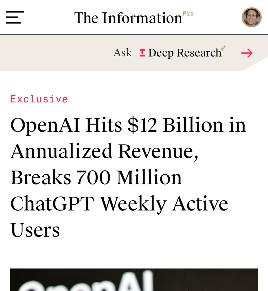 News: OpenAI ChatGPT (and api) train keeps rolling, now a $12b annualized revenue business &amp; 700m WAUs (but more cash burn too)