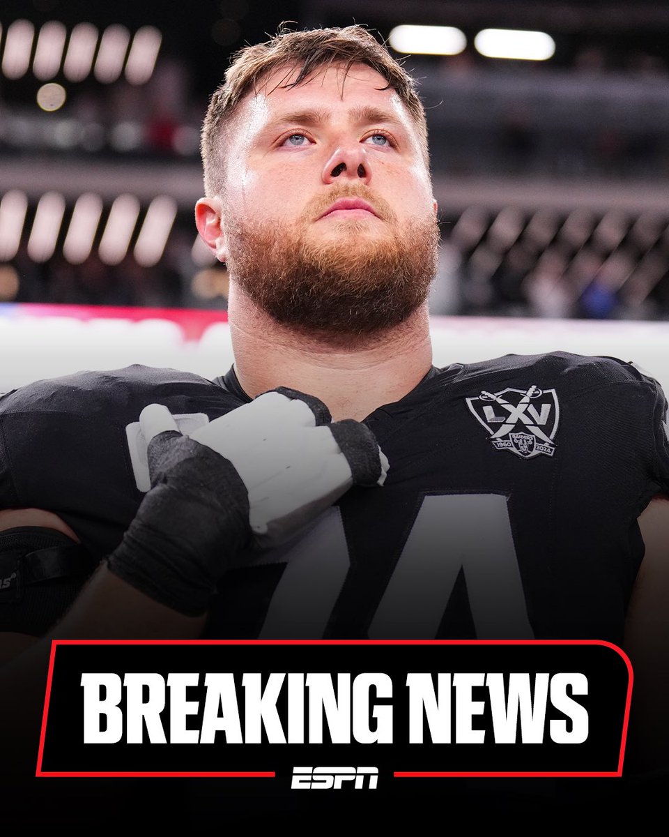 JFowlerESPN's tweet image. The #Raiders and left tackle Kolton Miller have reached agreement on a three-year, $66M contract extension with $42.5M guaranteed, per sources. 

The longest-tenured Raider now in long-term plans of new regime.