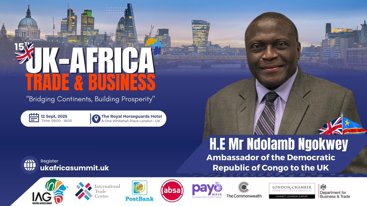 ⚡ Grand Inga 40,000 MW — Africa’s hydropower future on display in London. Don’t miss this investment conversation!
📅 12 Sept | Royal Horseguards Hotel &amp; One Whitehall Place
🔗 ukafricabusinesssummit.uk
#Hydropower #Infrastructure
ukafricabusinesssummit.uk/ambassador-ndo…