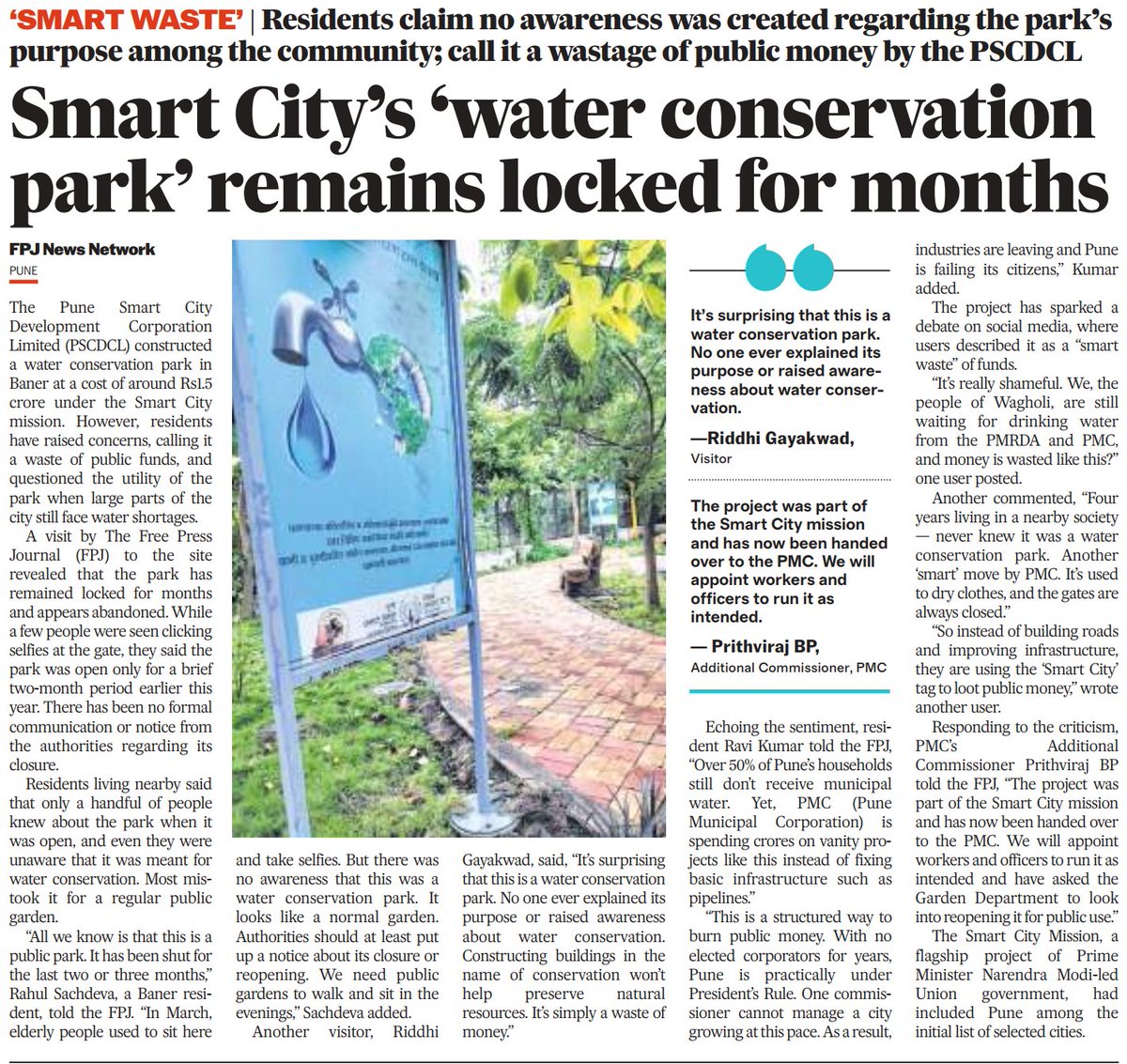 #DharamSankat #VanJeevi (@terence_fdes) on Twitter photo <a href="/DefenceBrat/">Defence Brat</a>
#PuneSmartCitySCAM
No one ever explained its purpose or raised awareness about water conservation!
#Baner <a href="/DefenceBrat/">Defence Brat</a>
#PuneSmartCitySCAM
No one ever explained its purpose or raised awareness about water conservation!
#Baner