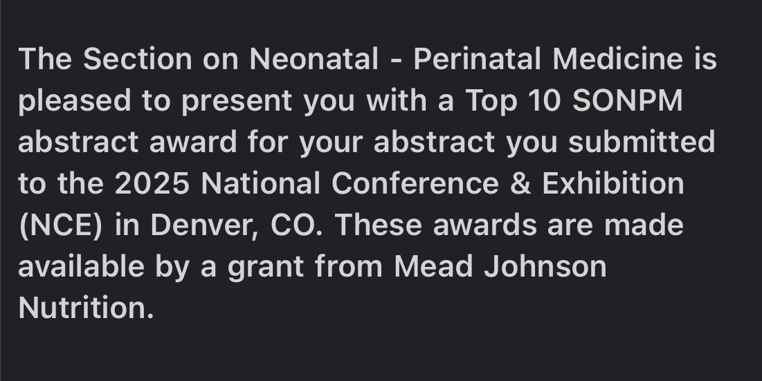 A moment of joy and grateful for the recognition! Can’t wait to share our findings on variability in postnatal steroid use for BPD prevention &amp; treatment. Grateful for an incredible team that made this happen! <a href="/SamzFedex/">Saminathan Anbalagan</a> 

#Neonatology #BPD #steroidstewardship