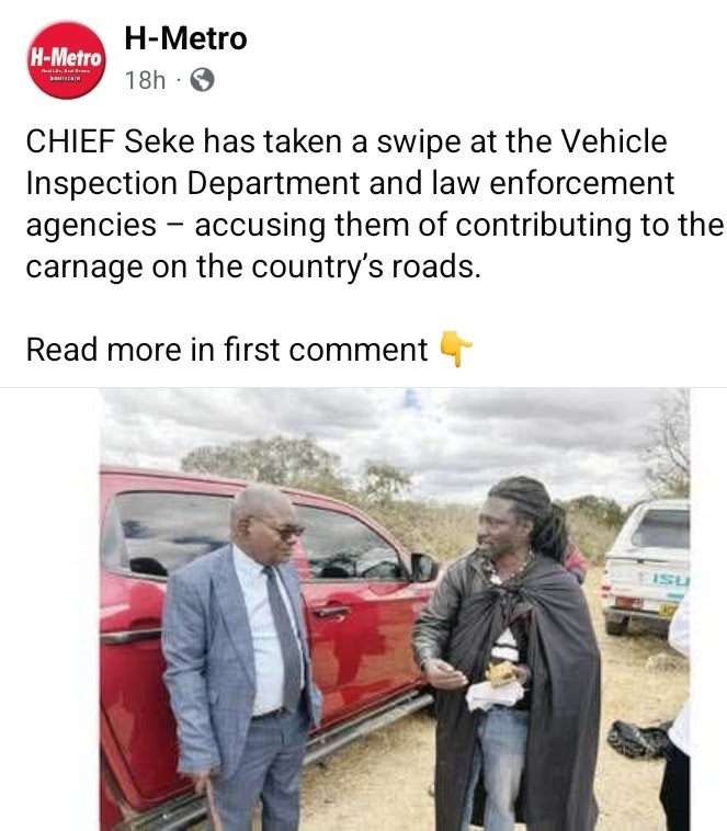 Chief Seke is right in say this, the Government is contributing and not taking accountability to all this loss of lives. 
facebook.com/share/p/15ttjP…