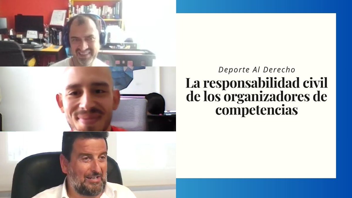 La Voz del Derecho (@lavozdelderecho) on Twitter photo #Podcast DEPORTE AL DERECHO. A raíz del lamentable fallecimiento de un atleta durante la Media Maratón de Bogotá, analizamos la responsabilidad civil de los organizadores de competencias deportivas
<a href="/andrescharrias/">Andrés Charria</a> <a href="/Sancadavid93/">Santiago Cadavid A.</a> <a href="/BufeteAM/">Bufete Alonso Martínez</a>
➡️ youtu.be/9jokiYjiygQ #Podcast DEPORTE AL DERECHO. A raíz del lamentable fallecimiento de un atleta durante la Media Maratón de Bogotá, analizamos la responsabilidad civil de los organizadores de competencias deportivas
<a href="/andrescharrias/">Andrés Charria</a> <a href="/Sancadavid93/">Santiago Cadavid A.</a> <a href="/BufeteAM/">Bufete Alonso Martínez</a>
➡️ youtu.be/9jokiYjiygQ