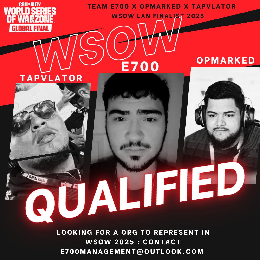 Myself , <a href="/Tapvlator/">🦍</a> &amp; <a href="/OPMarked/">Jake</a> are looking to represent an org at WSOW this year. We have been placing top 10 in customs and performing very well. We have 2 months to hone our playstyle and attempt to be the 2025 WSOW champs.