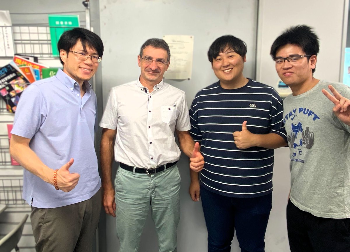 Yoichi Hoshimoto 星本陽一 (@yhoshimoto) on Twitter photo Very glad to welcome Prof Bourissou <a href="/LHFA_CNRS/">Laboratoire Hétérochimie Fondamentale et Appliquée</a>. We appreciate this opportunity to have exciting talks on #boron catalysis and #Z-type ligands. Thanks, Didier, for your valuable inputs, many‼️
学生の英語ディスカッションデビュー戦は, いつも僕もハラハラする....Well done <a href="/doytter/">阪大有機金属化学領域(旧生越研)</a>! Very glad to welcome Prof Bourissou <a href="/LHFA_CNRS/">Laboratoire Hétérochimie Fondamentale et Appliquée</a>. We appreciate this opportunity to have exciting talks on #boron catalysis and #Z-type ligands. Thanks, Didier, for your valuable inputs, many‼️
学生の英語ディスカッションデビュー戦は, いつも僕もハラハラする....Well done <a href="/doytter/">阪大有機金属化学領域(旧生越研)</a>!