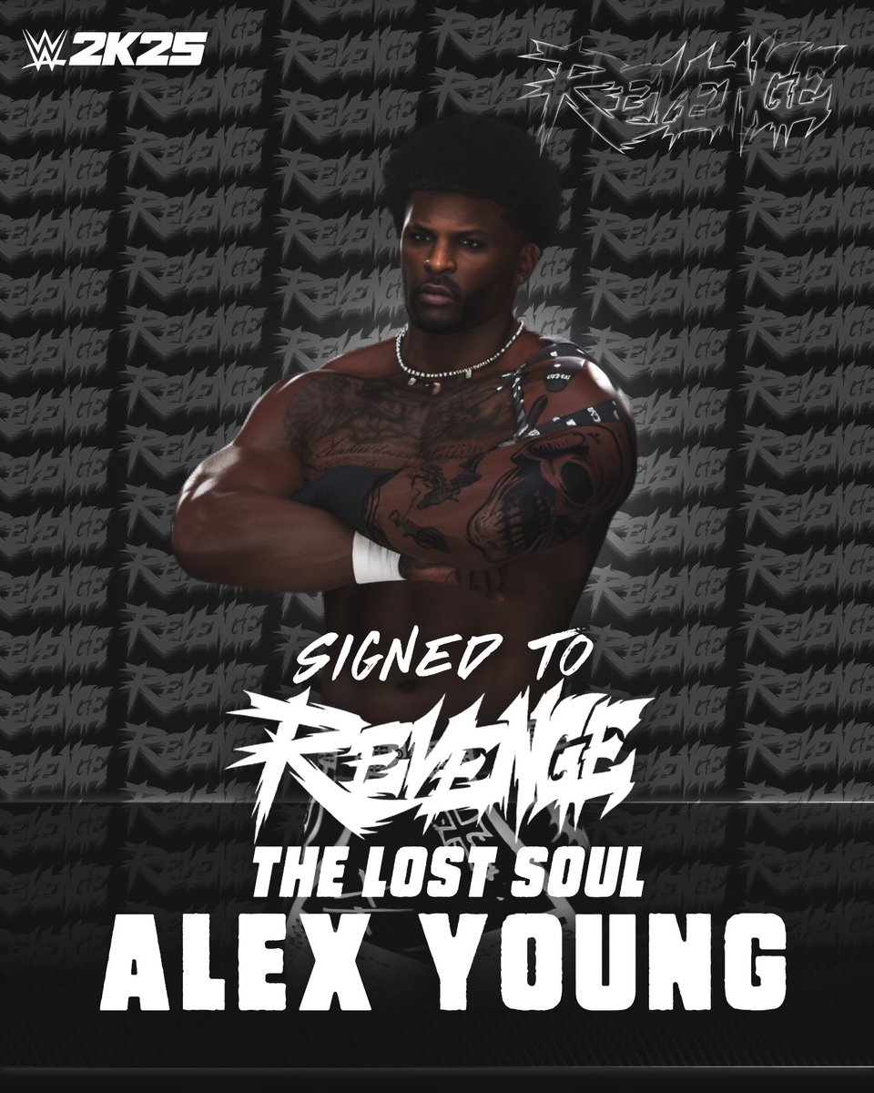 ๐๐๐๐๐๐๐ (@revengewrldwide) on Twitter photo We love to welcome <a href="/Alexyoung4Eva/">Alex young</a> to the REVENGE Men's Division! ๐ฅ
#WWE2K #WWE2K25 #WWEGames We love to welcome <a href="/Alexyoung4Eva/">Alex young</a> to the REVENGE Men's Division! ๐ฅ
#WWE2K #WWE2K25 #WWEGames