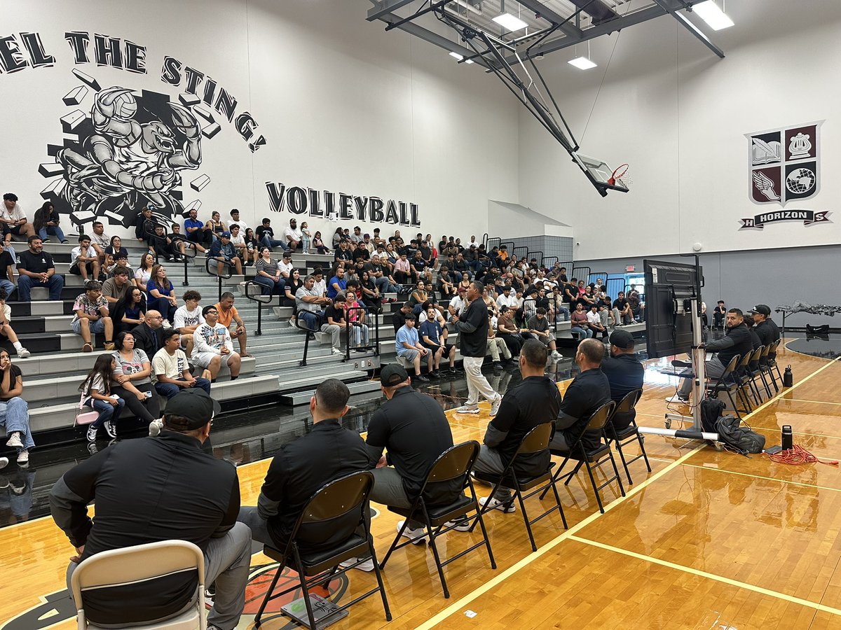 Great parent turnout for tonight’s 2025 Fall Football Parent Meeting. 

Staff engaged. Parent buy in. Eager student athletes. 

Getting our community to come together and support our Scorpions all year! 
#RepTheH #ScorpionStrong #TheBrand