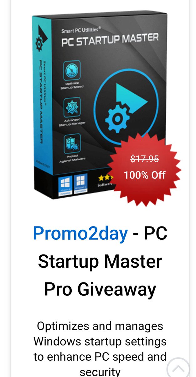Promo2day's tweet image. PC Startup Master Pro available Free for 1 week.  Promo2day #giveaway promo2day.com/showthread.php…