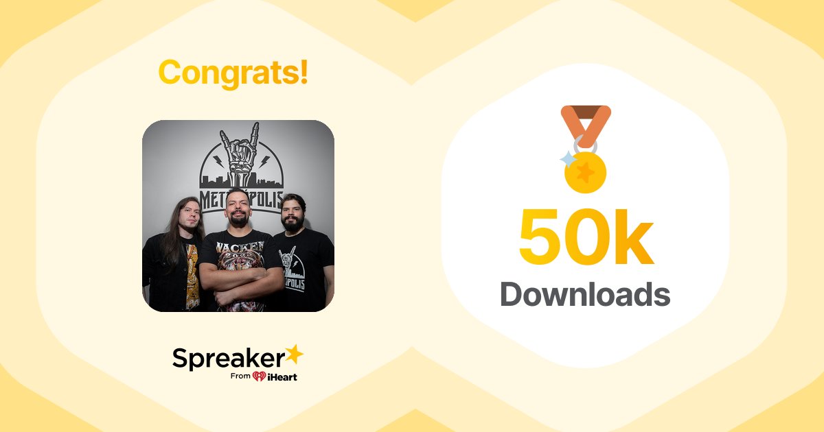 Oigan, en este pausa #Metalópolis llegó a las 50K descargas de su #podcast de confianza para conocer todo lo relacionado al mundo del #heavymetal. 

Sí, 50 mil, una cifra que al principio parecía imposible y ahora es una realidad. De todo corazón, muchas gracias.🙏