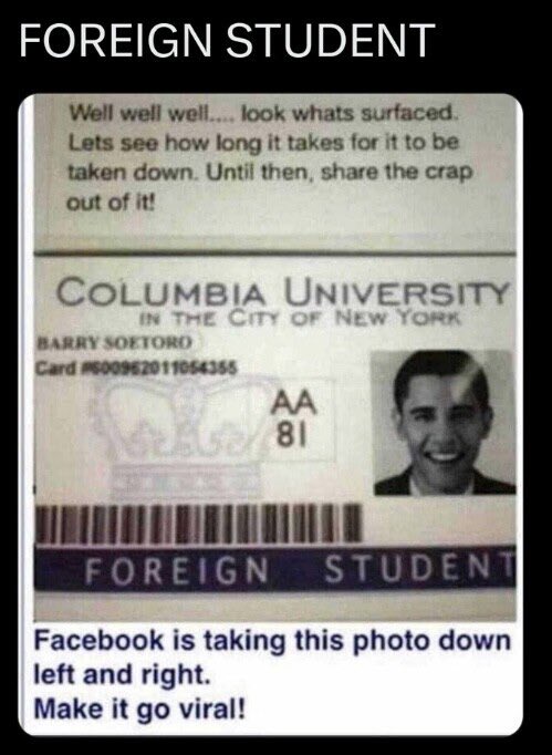 MaggieWise ⭐️⭐️⭐️ (@maggiewise111) on Twitter photo <a href="/its_The_Dr/">Johnny Midnight ⚡️</a> <a href="/Gregoireb44/">Brian Gregoire</a> Arrest Fake American Barack Obama for Treason and Sedition … make sure to repost his FOREIGN STUDENT photo … <a href="/its_The_Dr/">Johnny Midnight ⚡️</a> <a href="/Gregoireb44/">Brian Gregoire</a> Arrest Fake American Barack Obama for Treason and Sedition … make sure to repost his FOREIGN STUDENT photo …