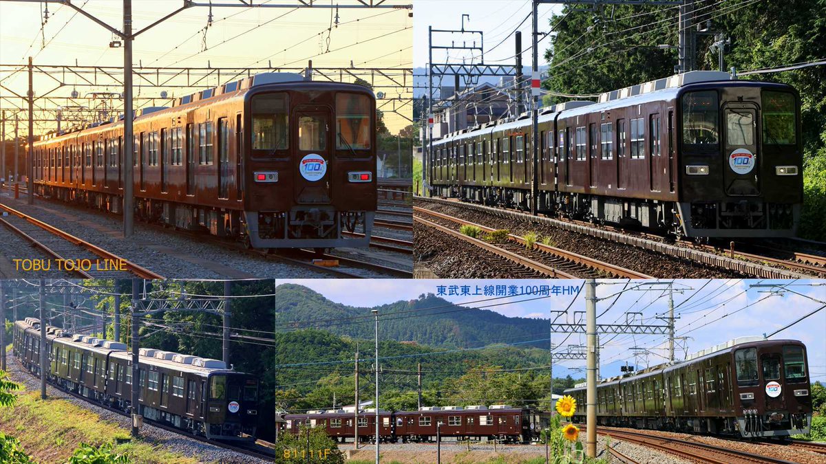 ef6502utamaroka's tweet photo. 東武東上線全線開通100周年HM掲出 ⑦ (7/31)🤗 
#東武東上線 
#東武鉄道  
#81111F 
#ヘッドマーク 
#森林公園検修区 
#東上線全線開通100周年 
#ヘッドマーク
#リバイバルカラー https://t.co/ReXNOnLPsV