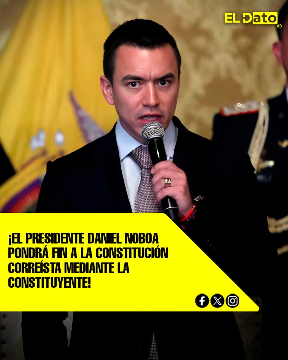 El Dato Ec 🇪🇨 (@eldatoecua) on Twitter photo #Urgente ¡EL PRESIDENTE DANIEL NOBOA PONDRÁ FIN A LA CONSTITUCIÓN CORREÍSTA MEDIANTE LA CONSTITUYENTE!
El presidente Daniel Noboa convocará a una asamblea constituyente, justificando la necesidad de reformas profundas a la Constitución.
<a href="/ElDatoEcua/">El Dato Ec</a> 👈
#ElDato #Política #Urgente ¡EL PRESIDENTE DANIEL NOBOA PONDRÁ FIN A LA CONSTITUCIÓN CORREÍSTA MEDIANTE LA CONSTITUYENTE!
El presidente Daniel Noboa convocará a una asamblea constituyente, justificando la necesidad de reformas profundas a la Constitución.
<a href="/ElDatoEcua/">El Dato Ec</a> 👈
#ElDato #Política