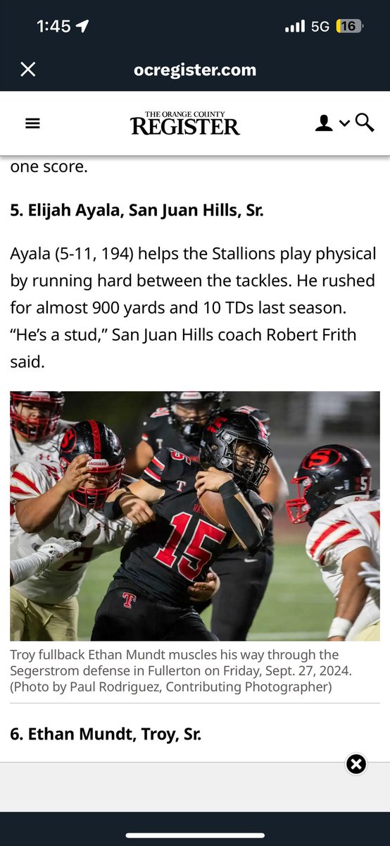 Blessed to be mentioned in <a href="/ocregister/">O.C. Register</a>,as a top 5 rb in OC.#AGTG