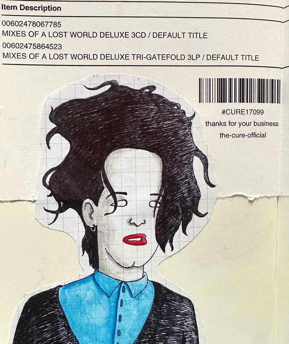 Ballpoint pen doodle of Disintegration era Robert Smith.