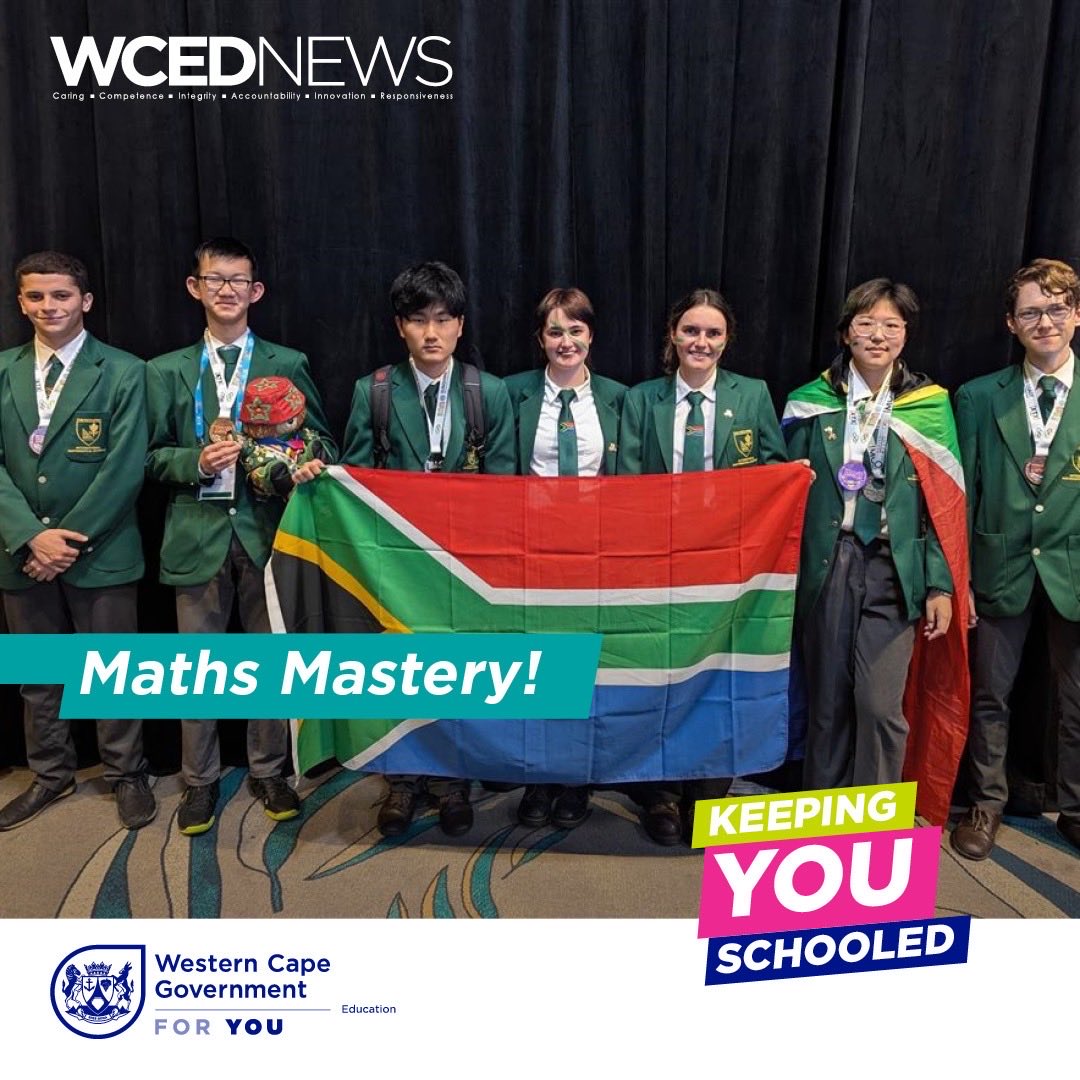 We're so proud of our South African team for achieving the country's best ranking in 25 years at the IMO2025! They finished 38th out of 110 countries! Congratulations to our Maths stars!
Read more here: westerncape.gov.za/education/wced…