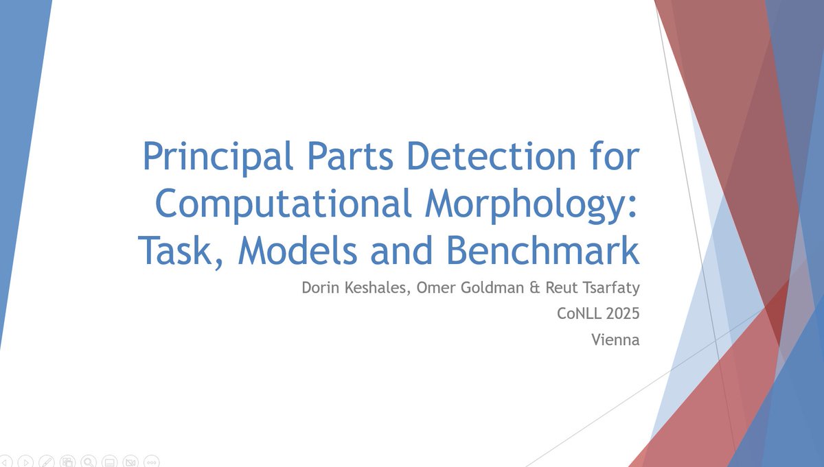 omer goldman (@omernlp) on Twitter photo Are you still around Vienna? Come hear about a new morphological task at CoNLL at ~11:20 (hall M.1)
<a href="/rtsarfaty/">Reut Tsarfaty</a> Are you still around Vienna? Come hear about a new morphological task at CoNLL at ~11:20 (hall M.1)
<a href="/rtsarfaty/">Reut Tsarfaty</a>