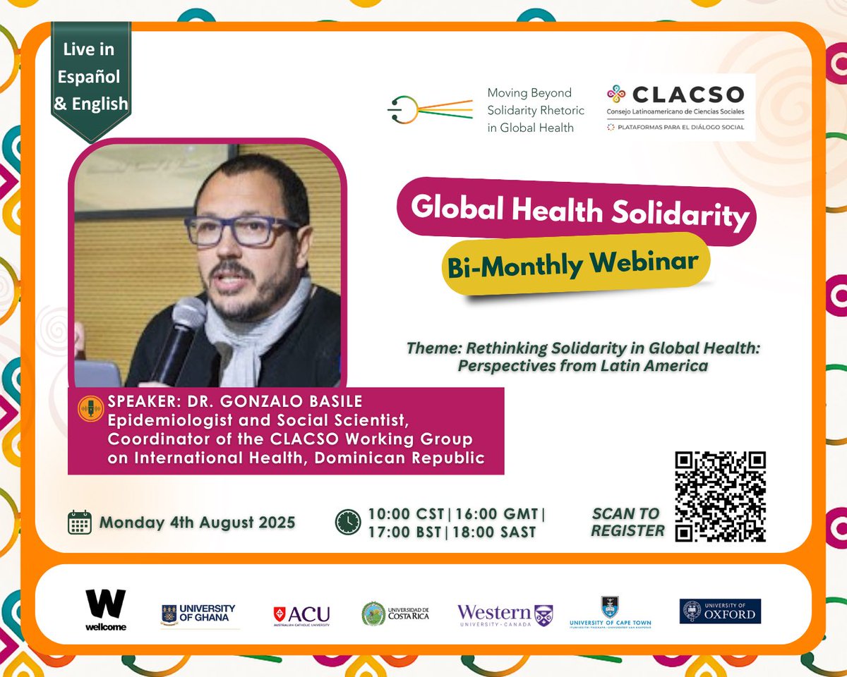 Global Health Solidarity Network (@officialghsn) on Twitter photo Meet Dr. Gonzalo Basile, an Argentine epidemiologist and social scientist based in the Caribbean, and Director of the International Health Program at <a href="/Flacs0RD/">Flacso Rep. Dom.</a>.
With a PhD in International Health (UAB) and a Master’s in Epidemiology (UNLA), Gonzalo also serves as the regional Meet Dr. Gonzalo Basile, an Argentine epidemiologist and social scientist based in the Caribbean, and Director of the International Health Program at <a href="/Flacs0RD/">Flacso Rep. Dom.</a>.
With a PhD in International Health (UAB) and a Master’s in Epidemiology (UNLA), Gonzalo also serves as the regional