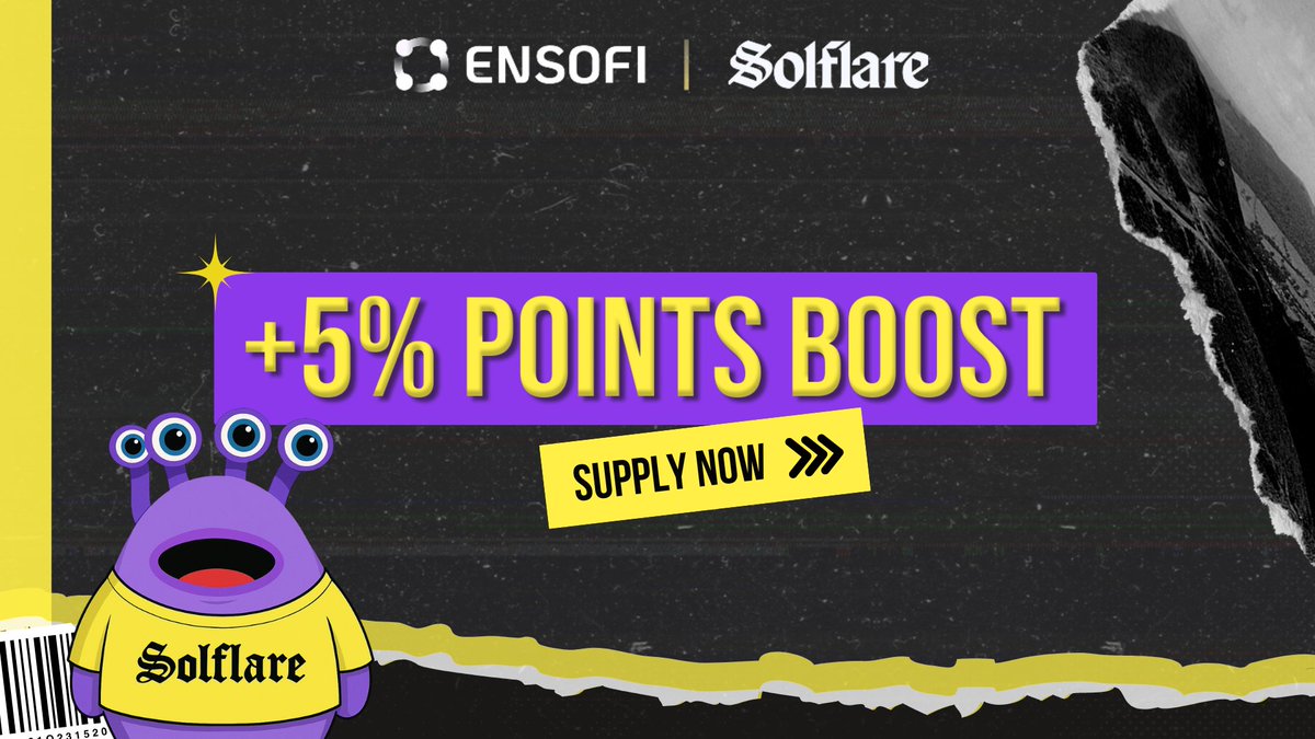 EnsoFi (@ensofi_xyz) on Twitter photo +5% Points Boost for <a href="/solflare/">Solflare - The Solana Wallet</a> Users!
Just connect your wallet, supply, borrow, and earn more points on EnsoFi.
More rewards, same smooth flow. +5% Points Boost for <a href="/solflare/">Solflare - The Solana Wallet</a> Users!
Just connect your wallet, supply, borrow, and earn more points on EnsoFi.
More rewards, same smooth flow.
