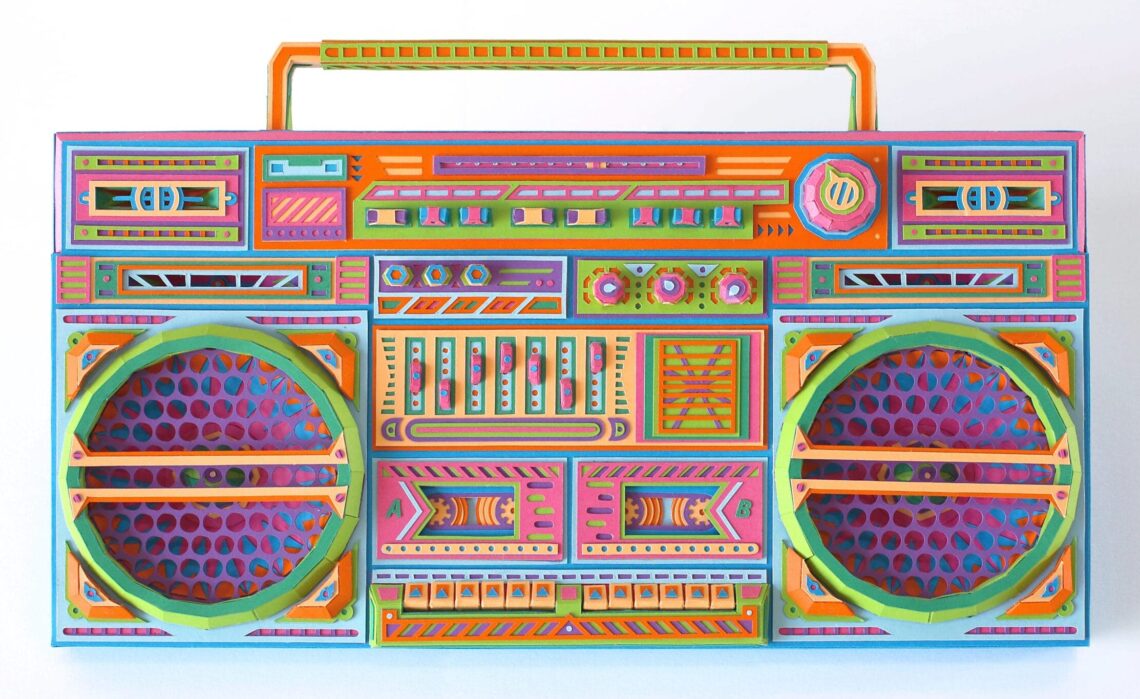 Paper Cassettes and Boombox By Zim &amp; Zou - theinspiration.com/2025/07/paper-…
