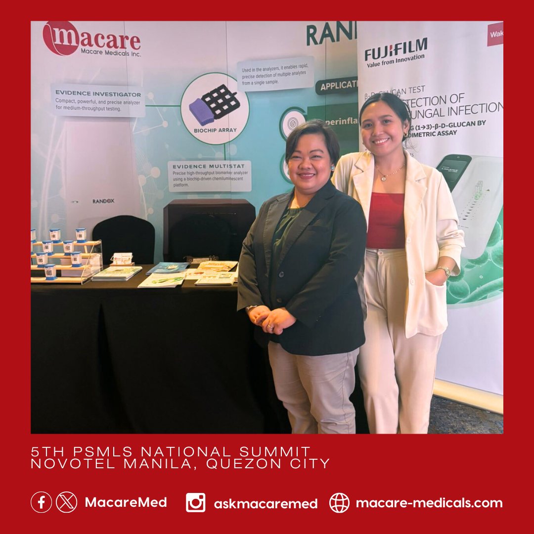 MacareMed's tweet image. We&apos;re at the 5th PSMLS National Summit! Visit the Macare Medicals booth to see how Randox tests and Fujifilm Limusave can elevate your diagnostics. Come say hello! #PSMLSSummit2025 #PSMLS #MacareMedicals