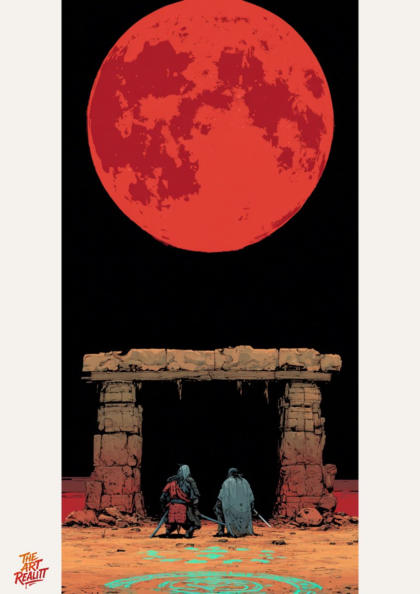 theartrealitt's tweet photo. RITUAL.FRONTIERS
Une série de posters sacrés, inspirés par le duel,.
Posters bientôt disponibles en boutique
Lien dans la bio
#theartrealitt
#PosterArt #RitualFrontiers #SamuraiAesthetic #RedMoon #SacredDuel #AIArt #DigitalPoster #JapaneseMood #ArtPrints #TheArtRealitt https://t.co/uM0oc0rztc