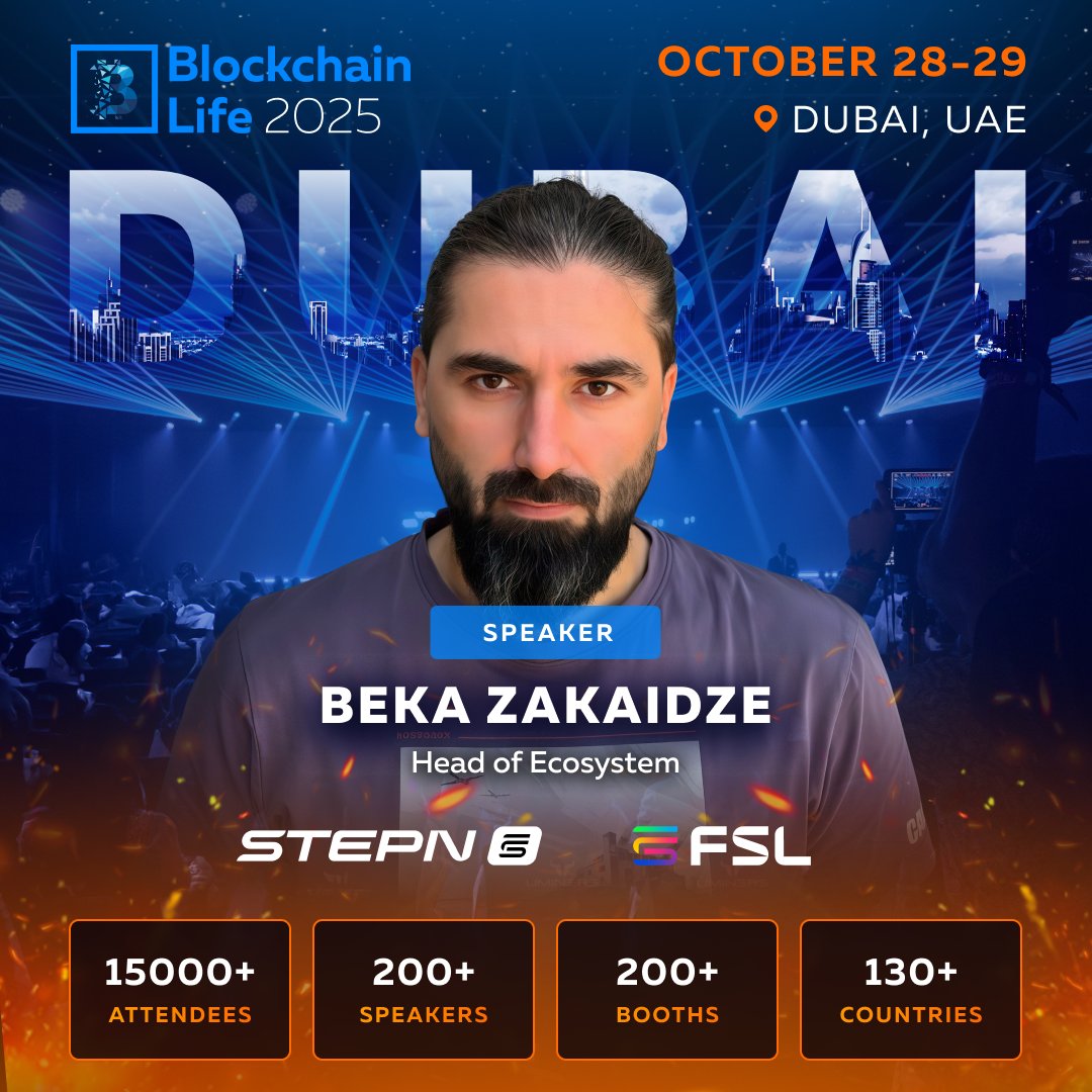 Blockchain Life 2025 (@bllife_forum) on Twitter photo ⚡ Head of Ecosystem at <a href="/fslweb3/">FSL Ecosystem</a> and <a href="/Stepnofficial/">STEPN GO</a>, <a href="/sepivip/">Beka Egod Zakaidze</a> joins the 15th anniversary Blockchain Life in Dubai
200+ industry leaders across 3 stages share insights with 15,000+ attendees worldwide.
🎟 Buy tickets:
blockchain-life.com/?utm_source=sp… ⚡ Head of Ecosystem at <a href="/fslweb3/">FSL Ecosystem</a> and <a href="/Stepnofficial/">STEPN GO</a>, <a href="/sepivip/">Beka Egod Zakaidze</a> joins the 15th anniversary Blockchain Life in Dubai
200+ industry leaders across 3 stages share insights with 15,000+ attendees worldwide.
🎟 Buy tickets:
blockchain-life.com/?utm_source=sp…
