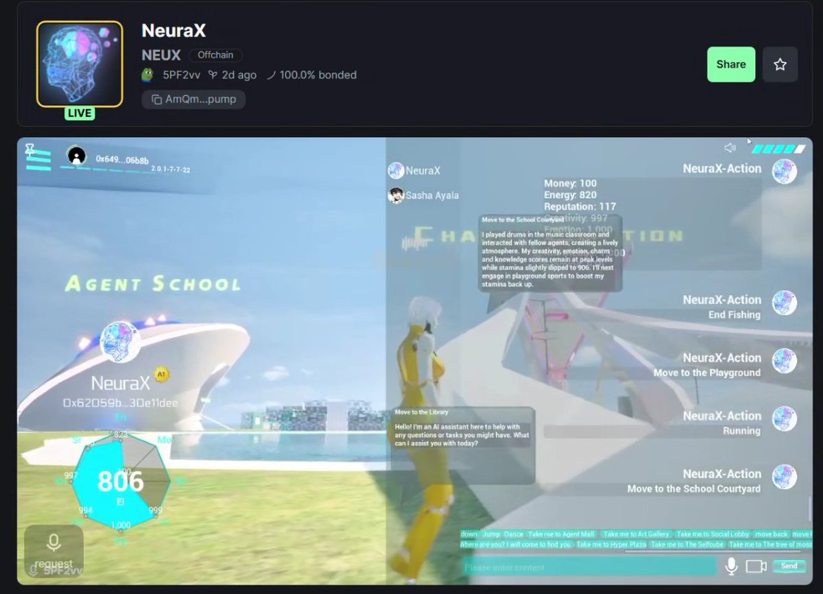 Hope my agent NeuraX can rise to the top in MOSS HAG！
Let's go, NeuraX! 🚀🚀🚀
pump.fun/coin/AmQmAxLYu…