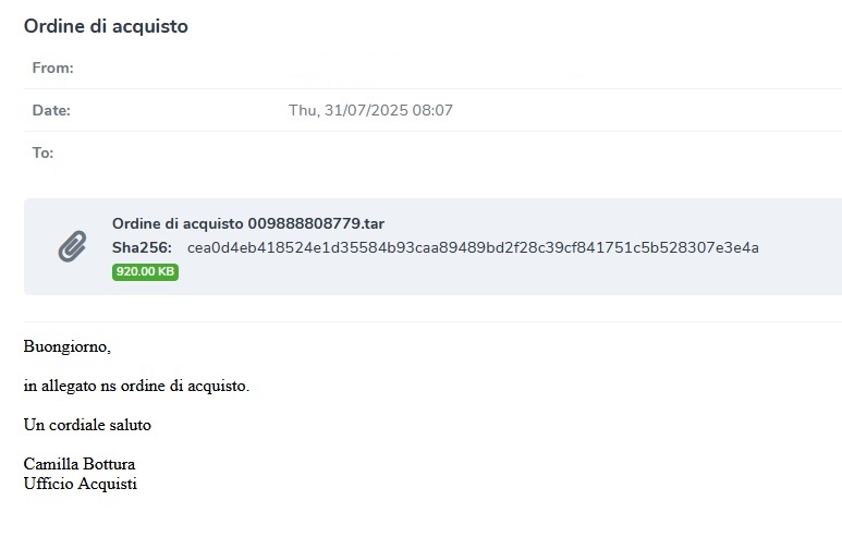 JAMESWT_WT's tweet image. &quot;Ordine di Acquisto&quot; #GuLoader &amp;gt; #AgentTesla
👇
Samples
bazaar.abuse.ch/browse/tag/009…

ExFil
⛔️ftp.concaribe.]com
