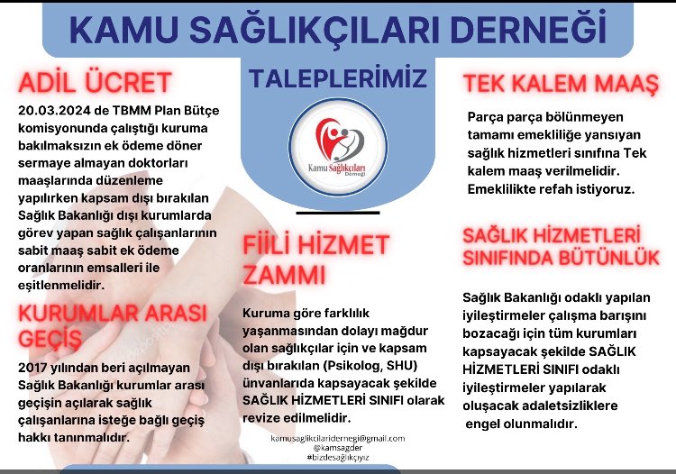 <a href="/kamsagder/">KAMU SAĞLIKÇILARI DERNEĞİ</a> <a href="/AvAliGenc/">Av.Muhammed Ali Genç</a> Kamuda çalışan sağlıkçılar haklarını arıyor. <a href="/kamsagder/">KAMU SAĞLIKÇILARI DERNEĞİ</a> <a href="/gencsagliksend/">Genç Sağlık Sendikası</a>