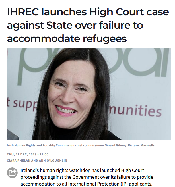 Reminder: Simon Harris is advised by the niece of a couple earning millions annually from IPAS contracts while his own brother Adam sits on the board of IHREC, which sues the State for failing to house refugees.