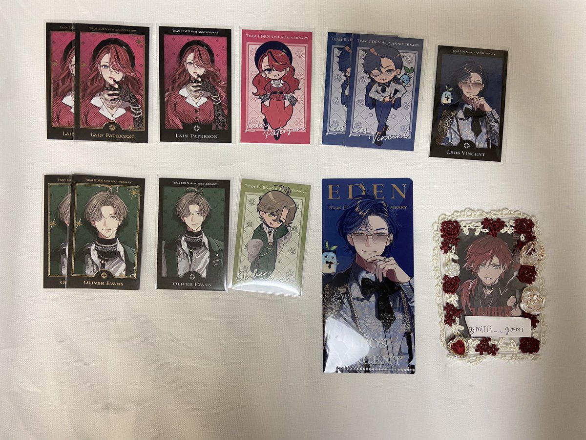 miiii__gami's tweet photo. 【交換】
にじさんじ エデン組 4周年 ランダムチェキ風カード

譲)画像のもの
求）R🥼🌱😺1枚
　　🗝💸のもの

郵送でのお取引希望です📮
お気軽にお声がけ下さい！ https://t.co/ce5rgqcGlf