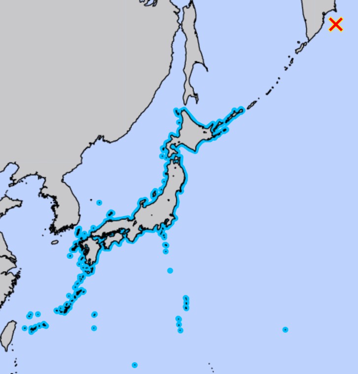【津波情報】
津波注意報は解除されましたが、気象庁は若干の海面変動は続くとしています。
図の青い部分が情報が発表されている地域です。
このエリアでは、海に入っての作業や釣り、海水浴などに際しては十分な留意が必要です。
＃津波