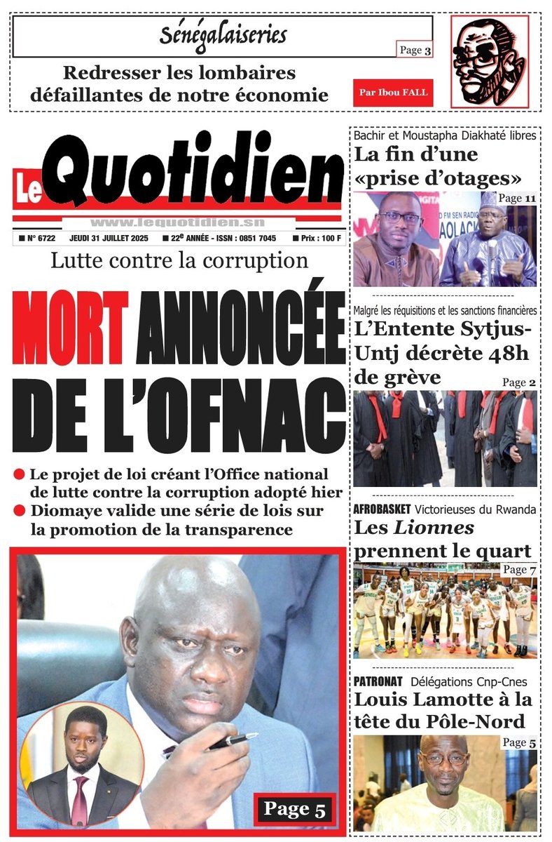 Le Quotidien N°6722 #Senegal 🗞