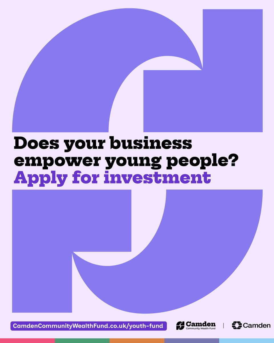 🚨Thread🚨

We're excited to announce that Camden Community Wealth Fund’s Youth Fund is open for applications 🥳

If your organisation meaningfully empowers young people in Camden, apply for a repayable loan ranging from £20,000 to £500,000

👉CamdenCommunityWealthFund.co.uk/youth-fund

1/5