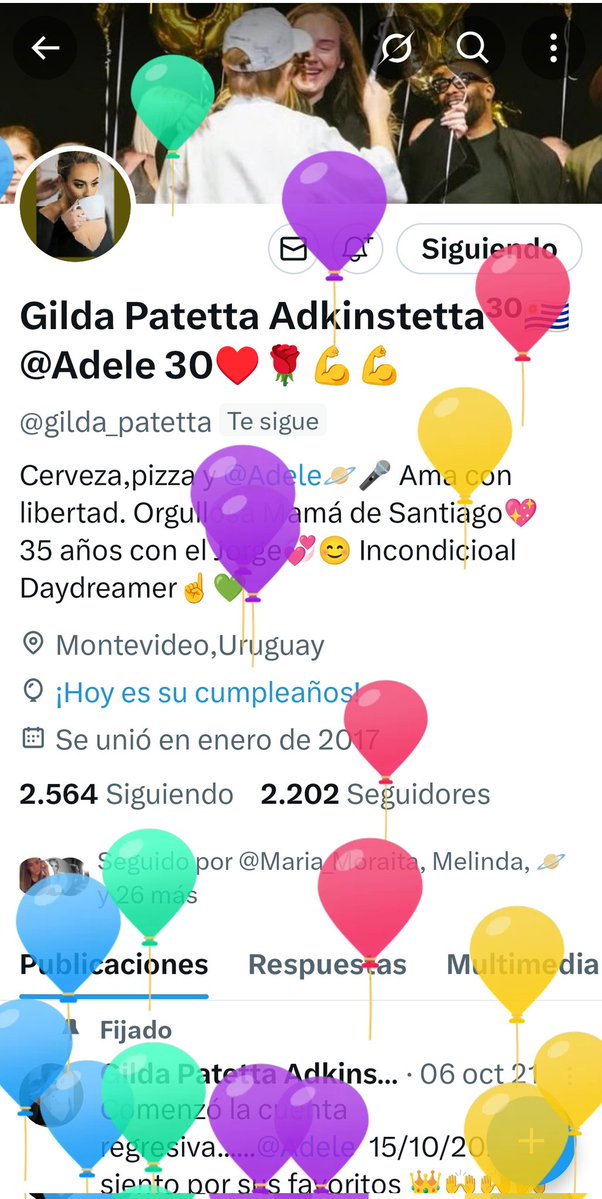 Tata Gallego (@tatart_es) on Twitter photo Señoras, señores, que comiencen los festejos 💫🎂💗💁♀️💃🍷🎈La vida nos regalas muchas cosas, a mí me la puso a ella en el camino y hemos disfrutado de momentos muy especiales, y los que nos quedan! Feliz Vida <a href="/gilda_patetta/">Gilda Patetta Adkinstetta³⁰🇺🇾 @Adele 30♥️🌹💪💪</a> 💞 La pequeña dama nos unió y será para siempre ♾️ 😘 Señoras, señores, que comiencen los festejos 💫🎂💗💁♀️💃🍷🎈La vida nos regalas muchas cosas, a mí me la puso a ella en el camino y hemos disfrutado de momentos muy especiales, y los que nos quedan! Feliz Vida <a href="/gilda_patetta/">Gilda Patetta Adkinstetta³⁰🇺🇾 @Adele 30♥️🌹💪💪</a> 💞 La pequeña dama nos unió y será para siempre ♾️ 😘